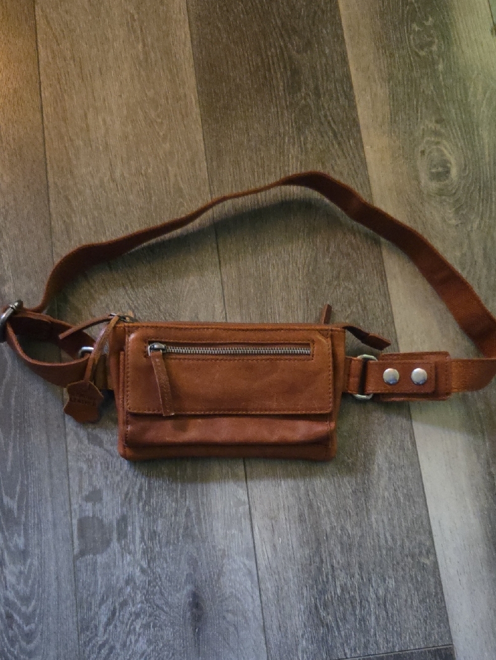 Classic Brown Leather Hip Bag - Minimalist